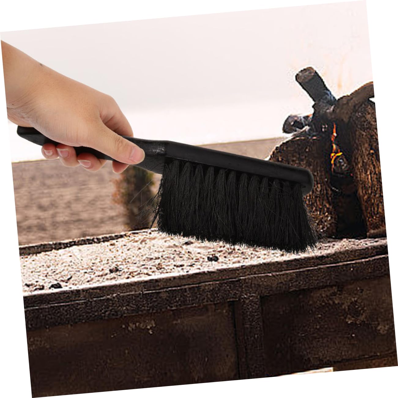 NULYLU 4pcs Oven Cleaning Brush Set Fireplace Brush Cleaner for Stove Cleaning Fireplace Tools