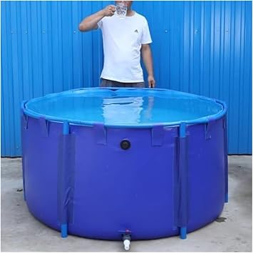Stock Tank,Koi Pond, Round Frame Swimming Pool Canvas Fish Pond Above Ground Holding Tank for Aquatic Breeding Easy to Set Up(2x1 m)