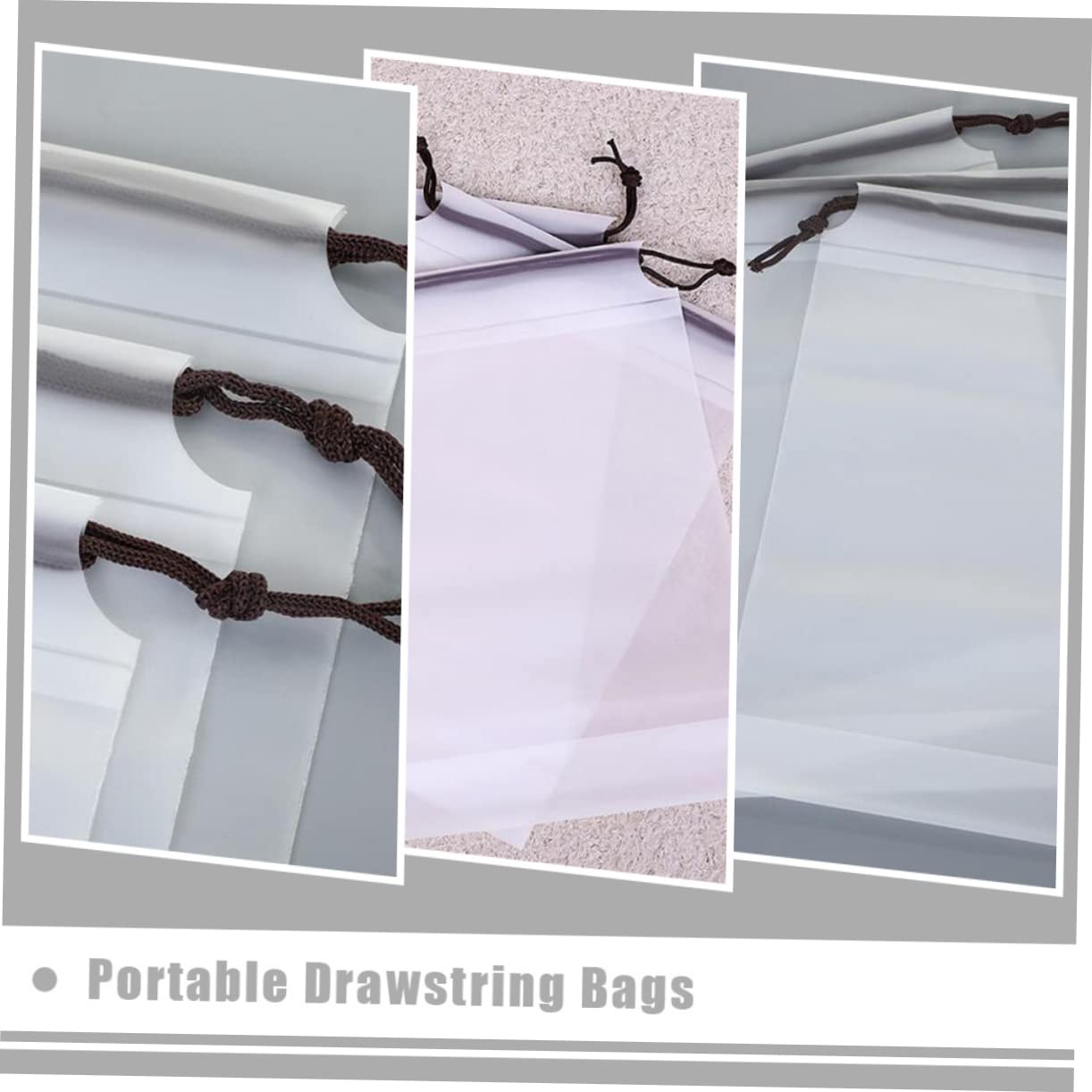 PACKOVE Sacchetti per Scarpe da Viaggio 30 Pezzi in Eva Trasparente Opaco Coulisse, Organizer Resistente Agli Urti 30x40 Cm per Valigia e Palestra