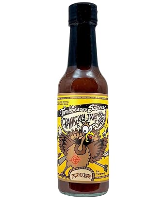 Torchbearer Sauces Cranberry Jalapeno Hot Sauce, 5oz Medium Heat Level 2 - All Natural Hot Sauce, Extract-Free, Preservative-Free, Made in USA