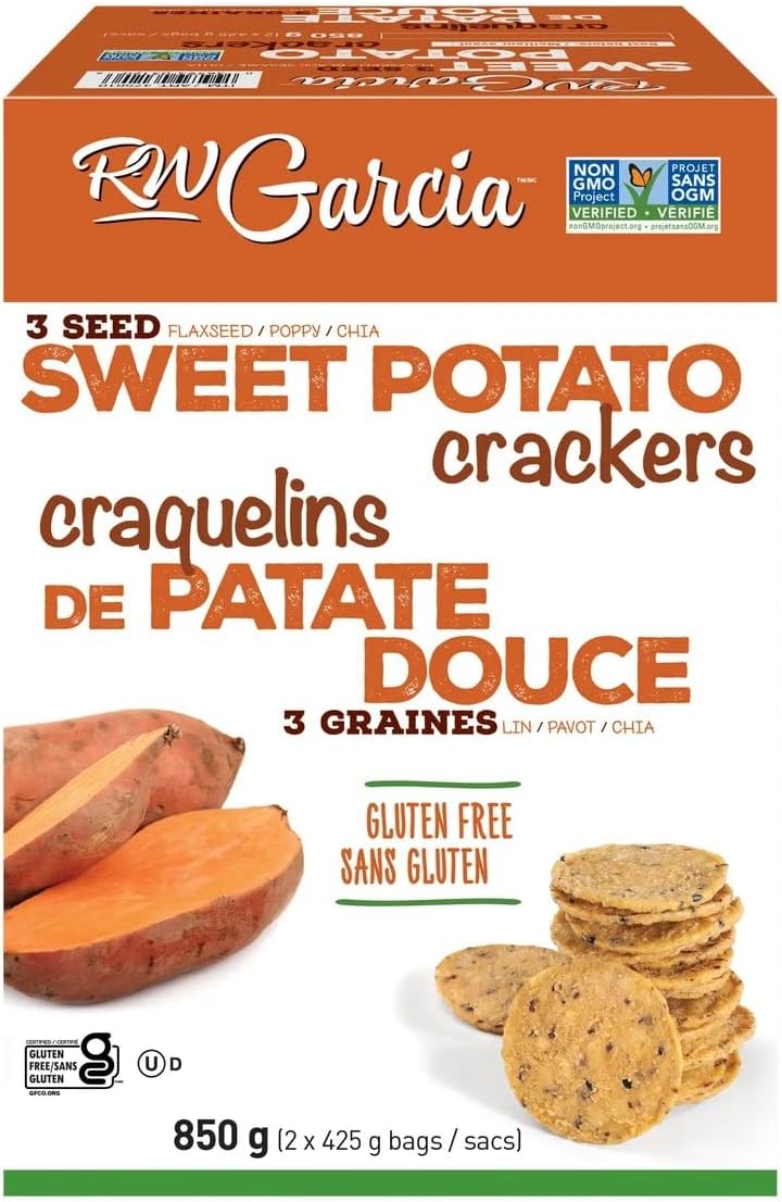 RW Garcia 3 Seed Sweet Potato Crackers - 2 x 15 oz Bags