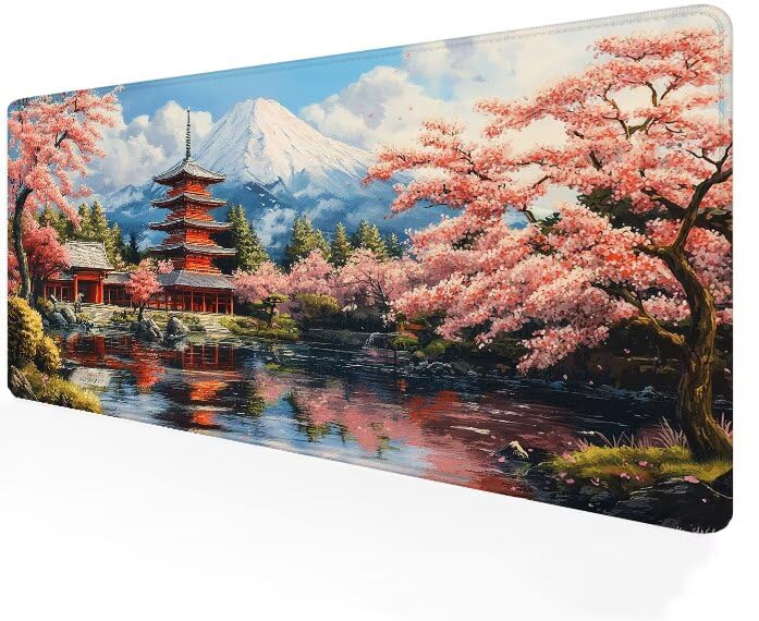 Tapis de souris gamer blanc paysage idée cadeau idéale pour grand bureau