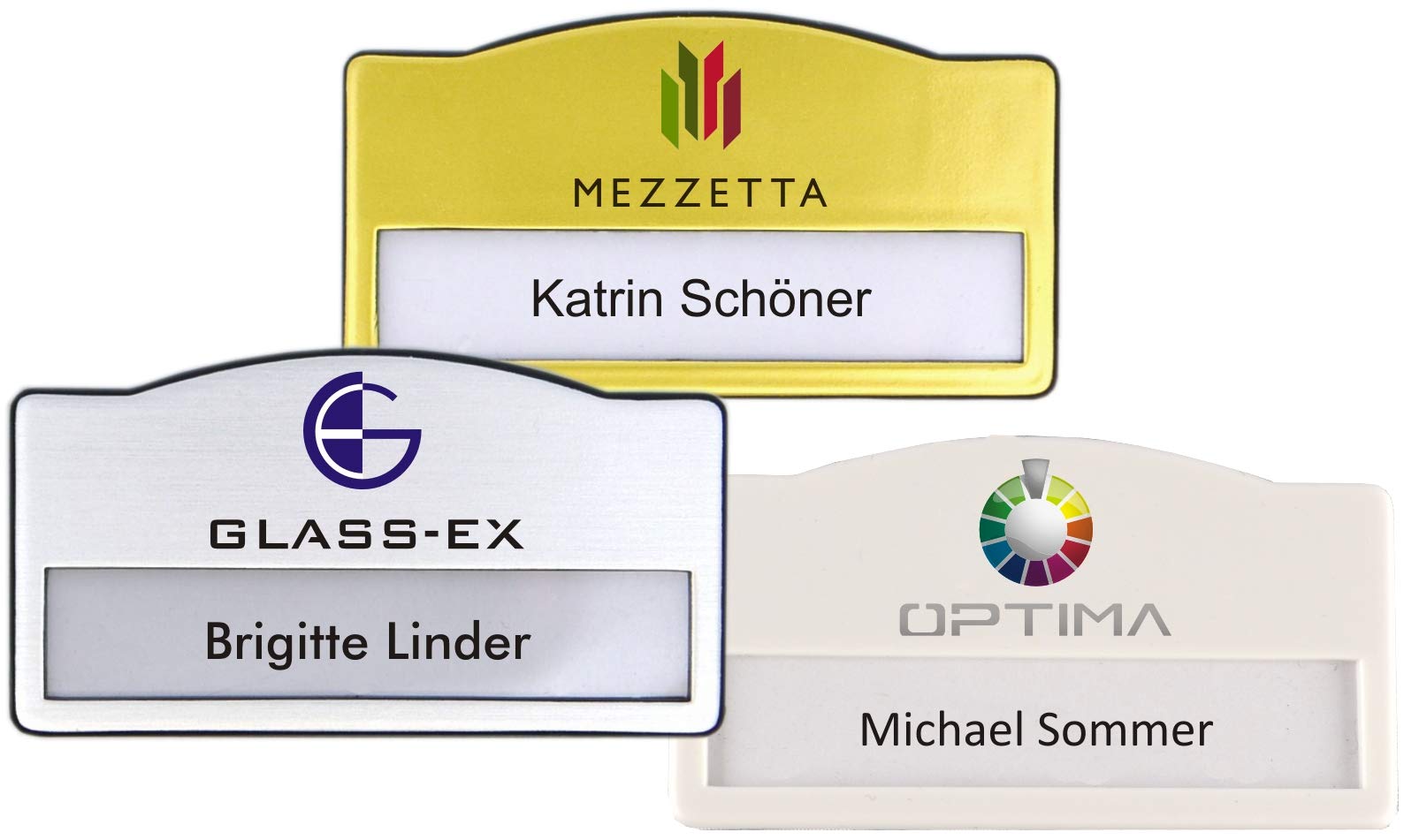 Schmalz 5 Pièces Plastique Insignes D'Identité avec Aimant, Impression de Logo Personnalisé, Couleur Votre Logo, Fixation Magnétique, Nom Badge, Plaque-Adresse pour Vêtements Papiereinschub