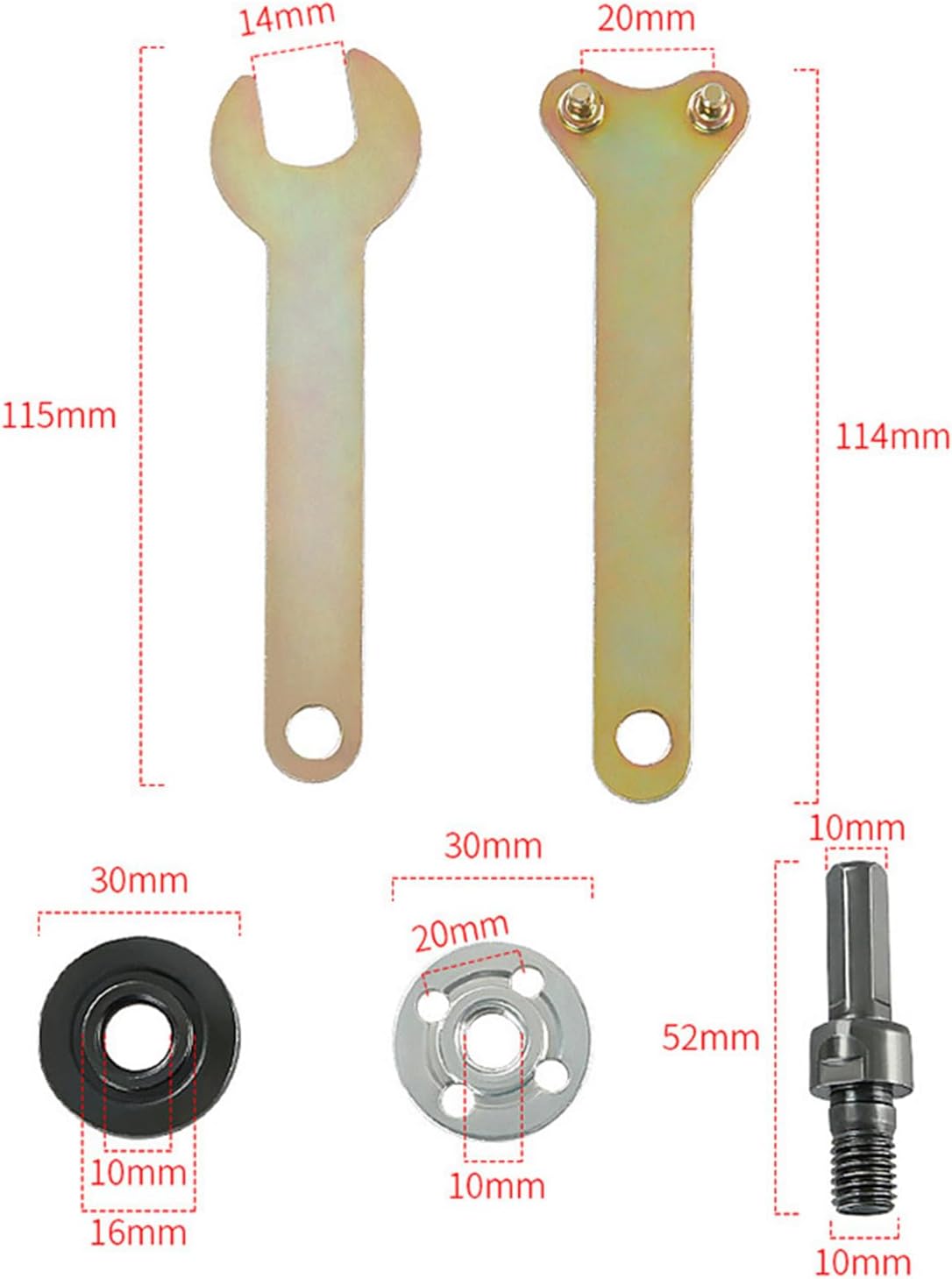 5pcs Electric Drill Variable Angles Grinder Connecting Rod For Cutting Disc Polishing Wheel Metal Handle Bracket Adapter Metal Connecting Rod Easy To Use Thickened Wrench Long Service Life Easy Rod