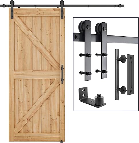 SMARTSTANDARD 6.8 FT Heavy Duty Sturdy Sliding Barn Door Hardware