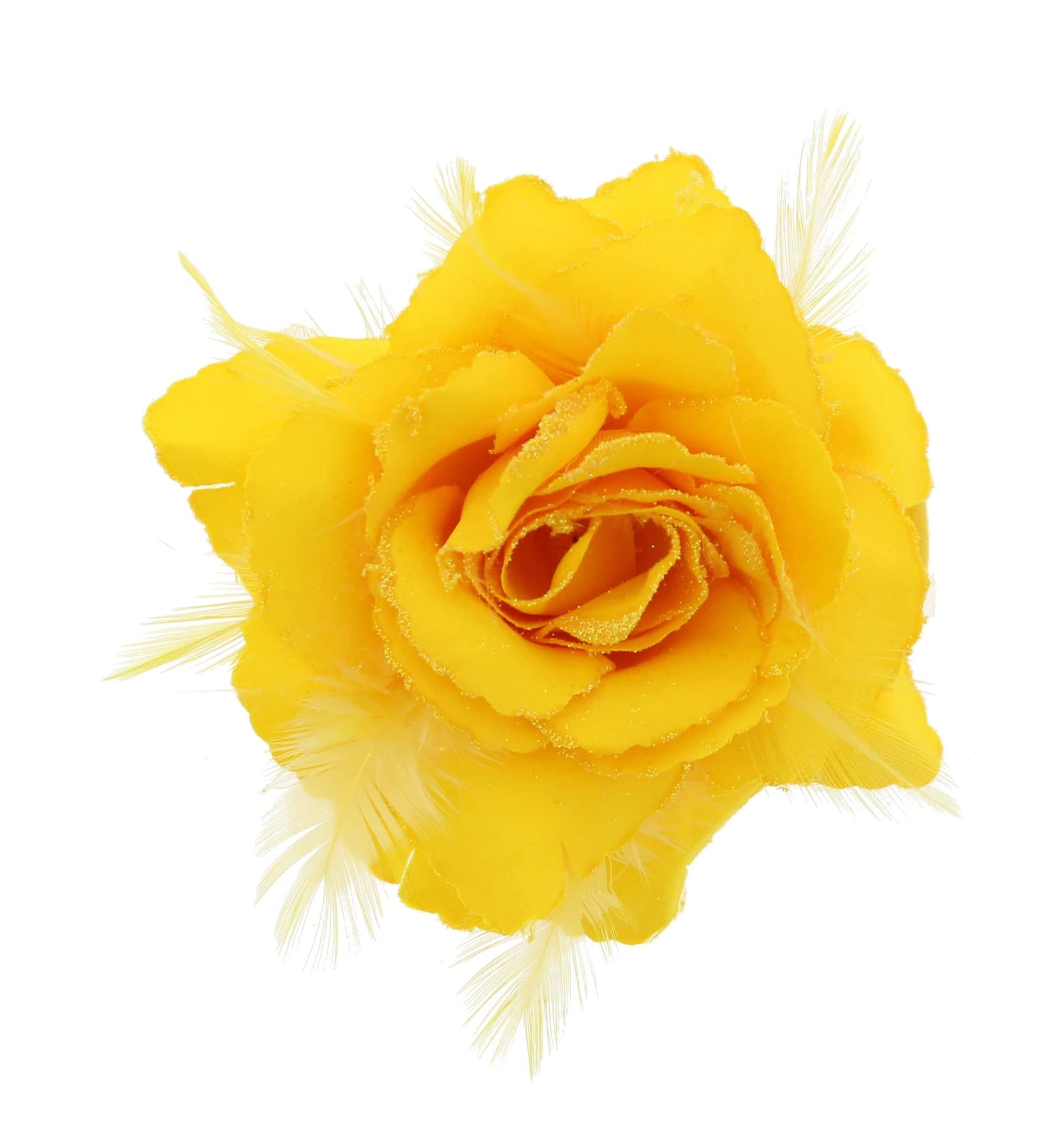 Yellow Flower Hair Accessory Floral Fascinator Rose Corsage Rose Brooch Pin Large Yellow Rose Hair Clip or Brooch, Satin Flower Pin  main image 4