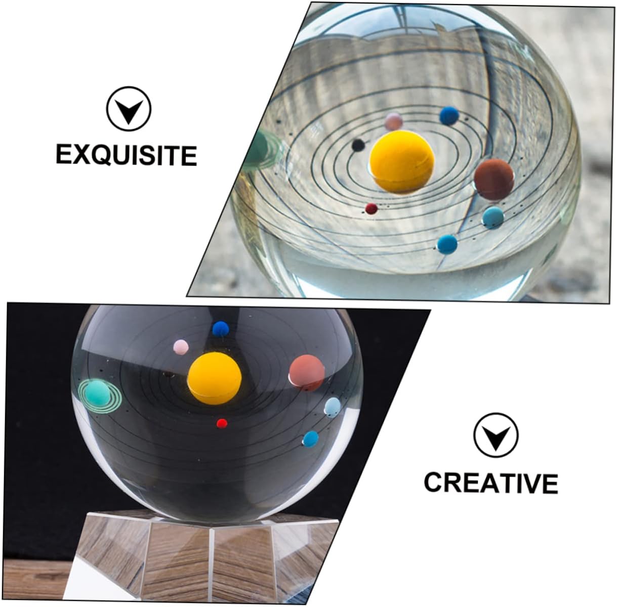 Alipis 1set Decorative Solar System Crystal Model Planetarium Display Ornament for Living Room Office Desk for
