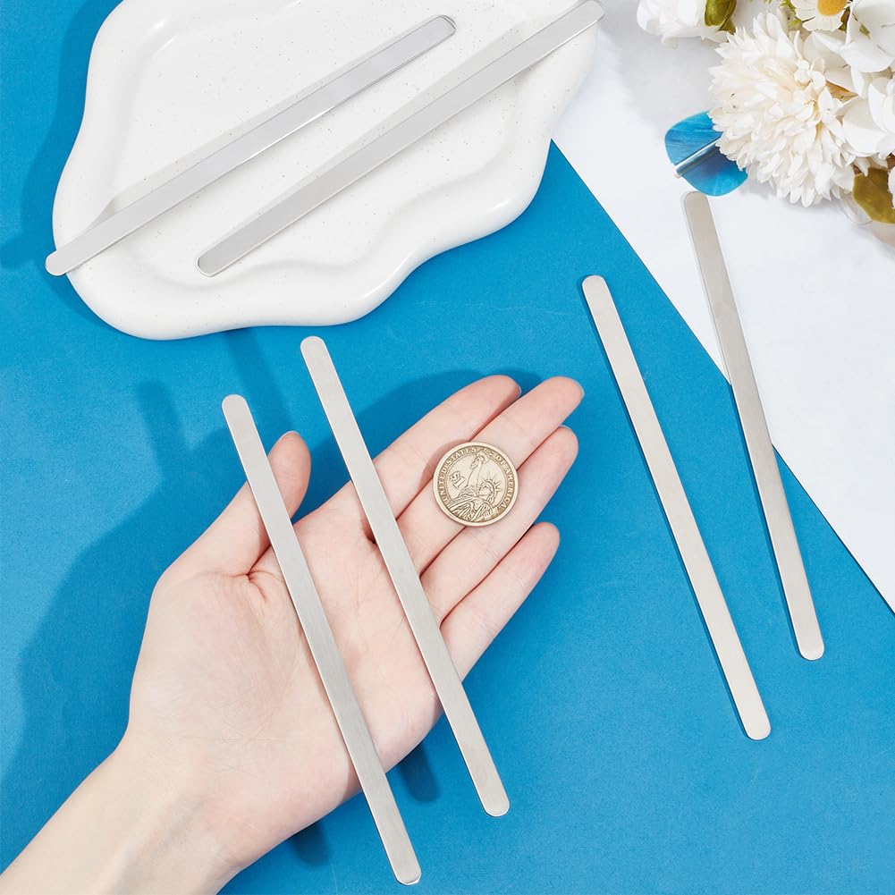 Beebeecraft 6Pcs 304 Stainless Steel Bangle Blank Strips Cuff Bangle Bracelets Making Findings with Metal Stamping & Engraving Blanks for DIY Jewelry Making - Image 3
