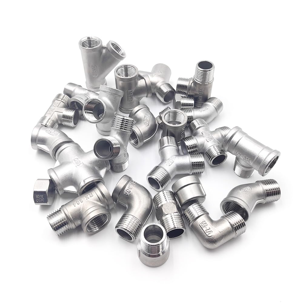 1 pieza de codo externo de 3 vías, 2" BSP, conexión a tope de acero inoxidable 304, apto for tuberías domésticas.