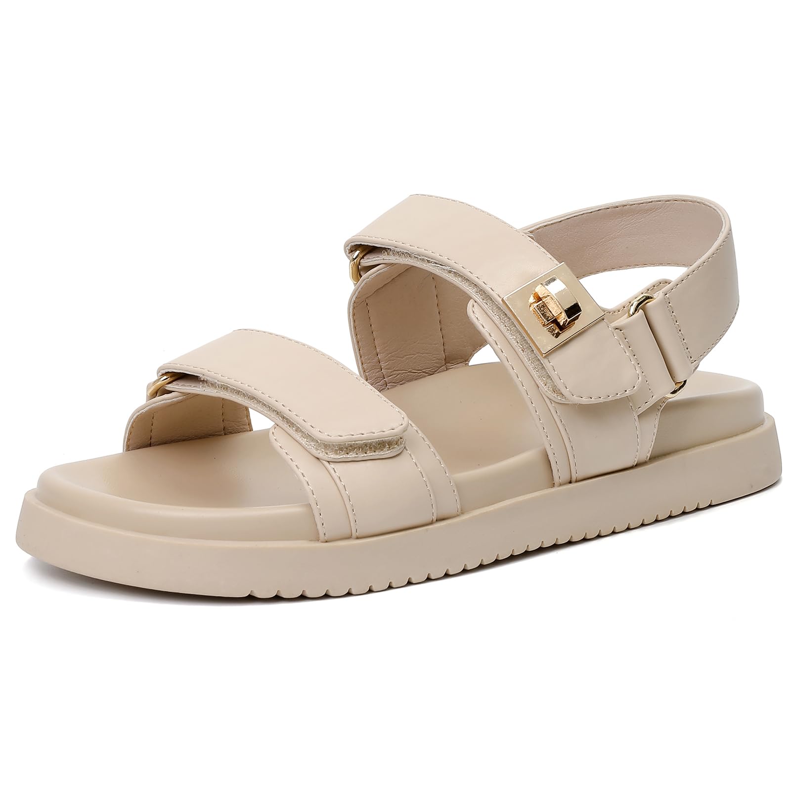 GOUPSKY Womens Summer Sandals Casual Adjustable Arch Support Comfortable Thick Sole Flat Sandals
