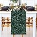 Emerald Green Sequin Velvet Table Runner - 12x72 Inches, Sparkle Glitter Embroidered Overlay for Wedding, Party & Holiday Decorations
