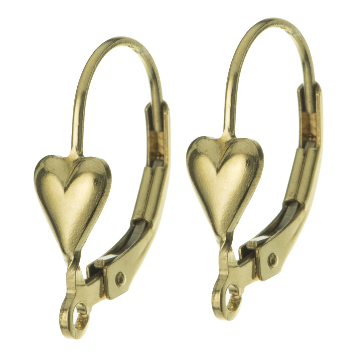 Sterling Silver/ 14k Gold Filled Love Heart Ear Wire Leverback Earwires Lever Back Clip Earring Connector With Open Ring