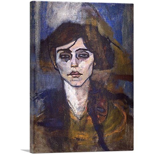 ARTCANVAS Portrait of Maude Abrantes 1907 Canvas Art Print by Amedeo Modigliani - 18" x 12" (1.50" Deep)