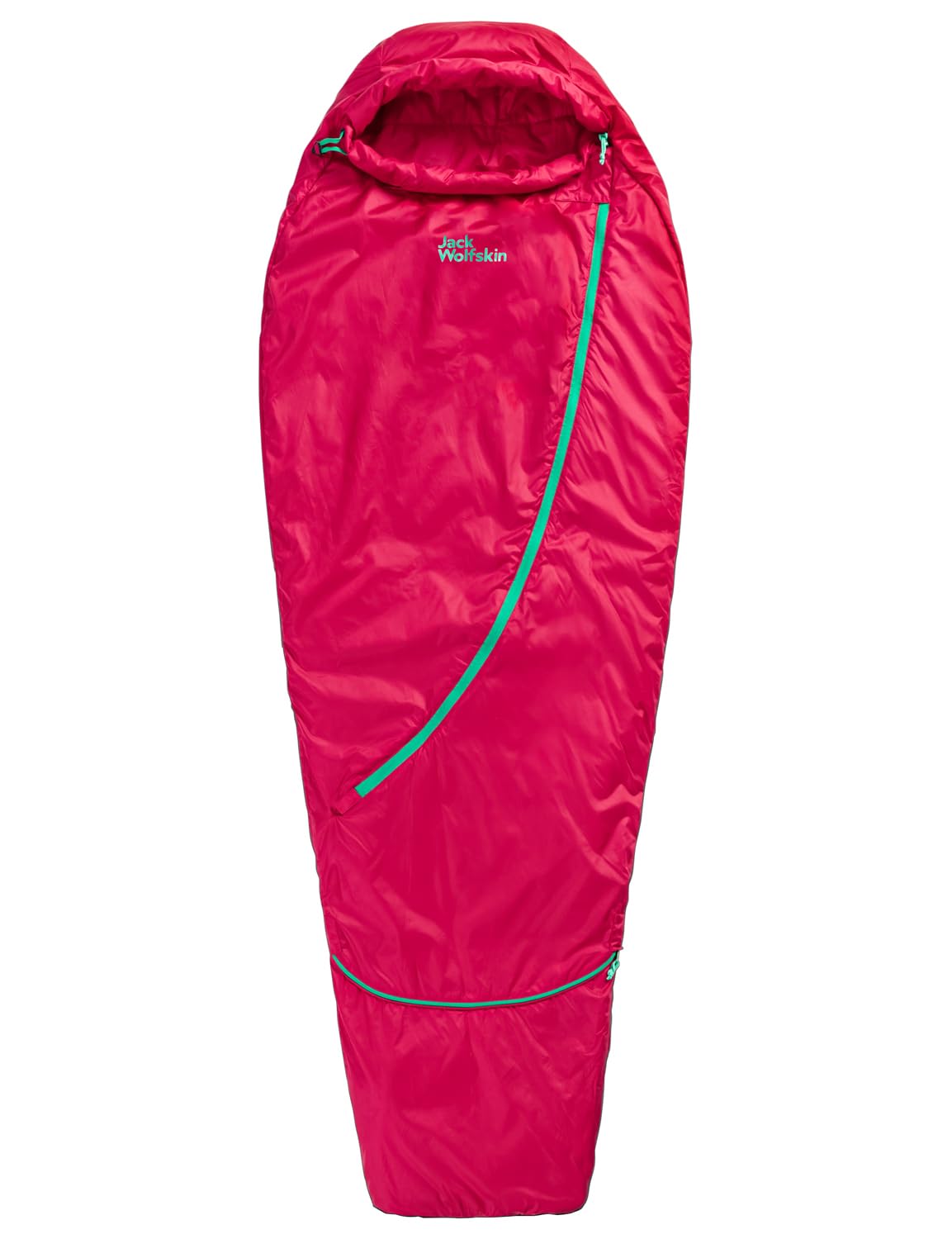 Jack Wolfskin Unisex Jugend Grow UP Dreamer Mumienschlafsack, pink Dahlia, Left Sport & Freizeit