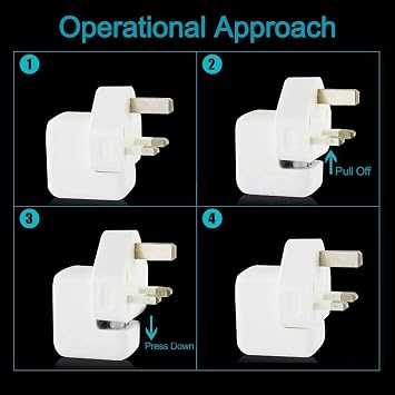 TB® UK Plug Duckhead Power Adapter with FUSE For All MacBooks USB-C Power Adapters, MagSafe and MagSafe 2 Power Adapters 10W 12W Replacement UK 3 Pin AC Power Adapter