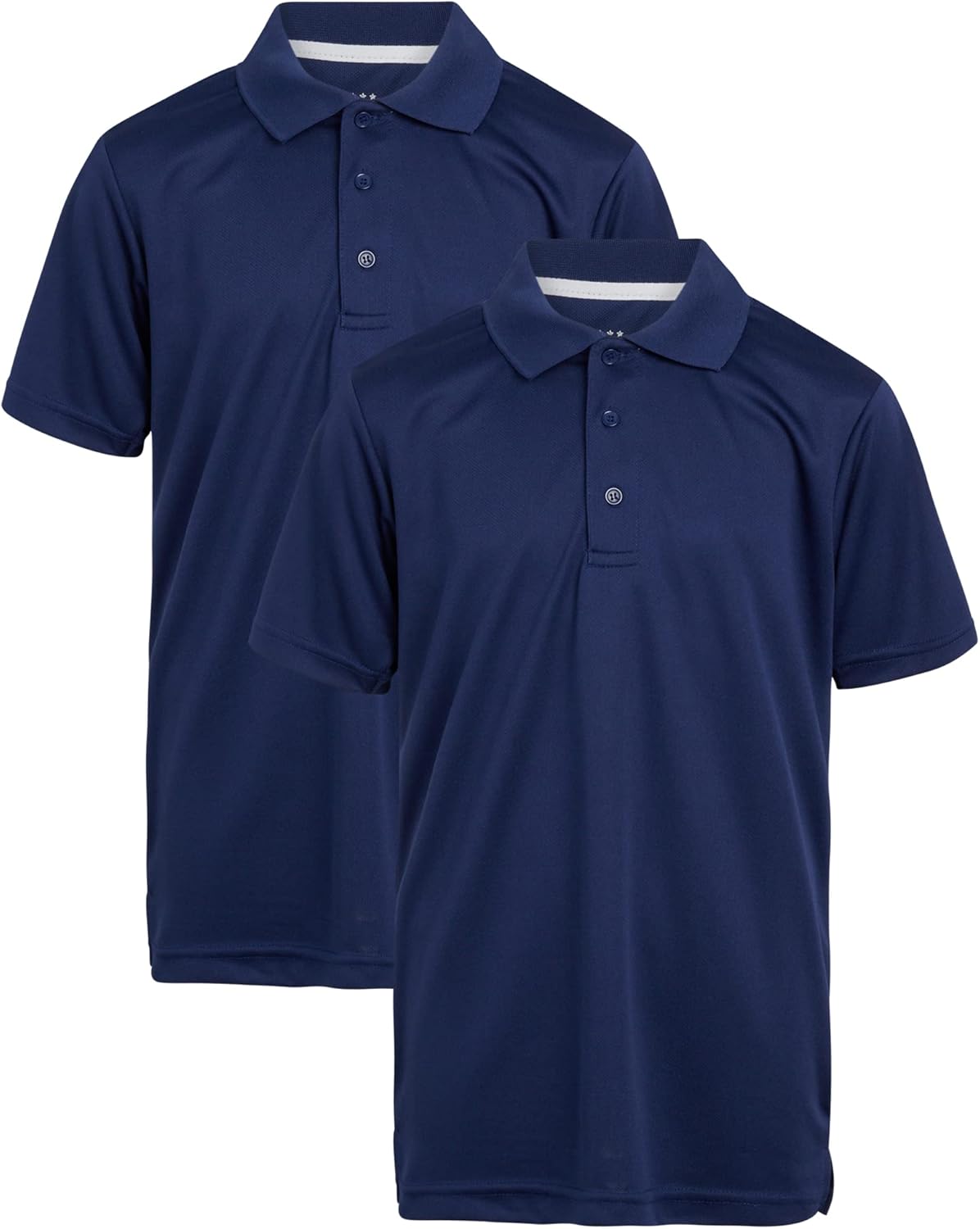 Galaxy by Harvic Boys Polo Shirt - 2 Pack Moisture Wicking Collared Short Sleeve Button Up Polo Shirts for Boys