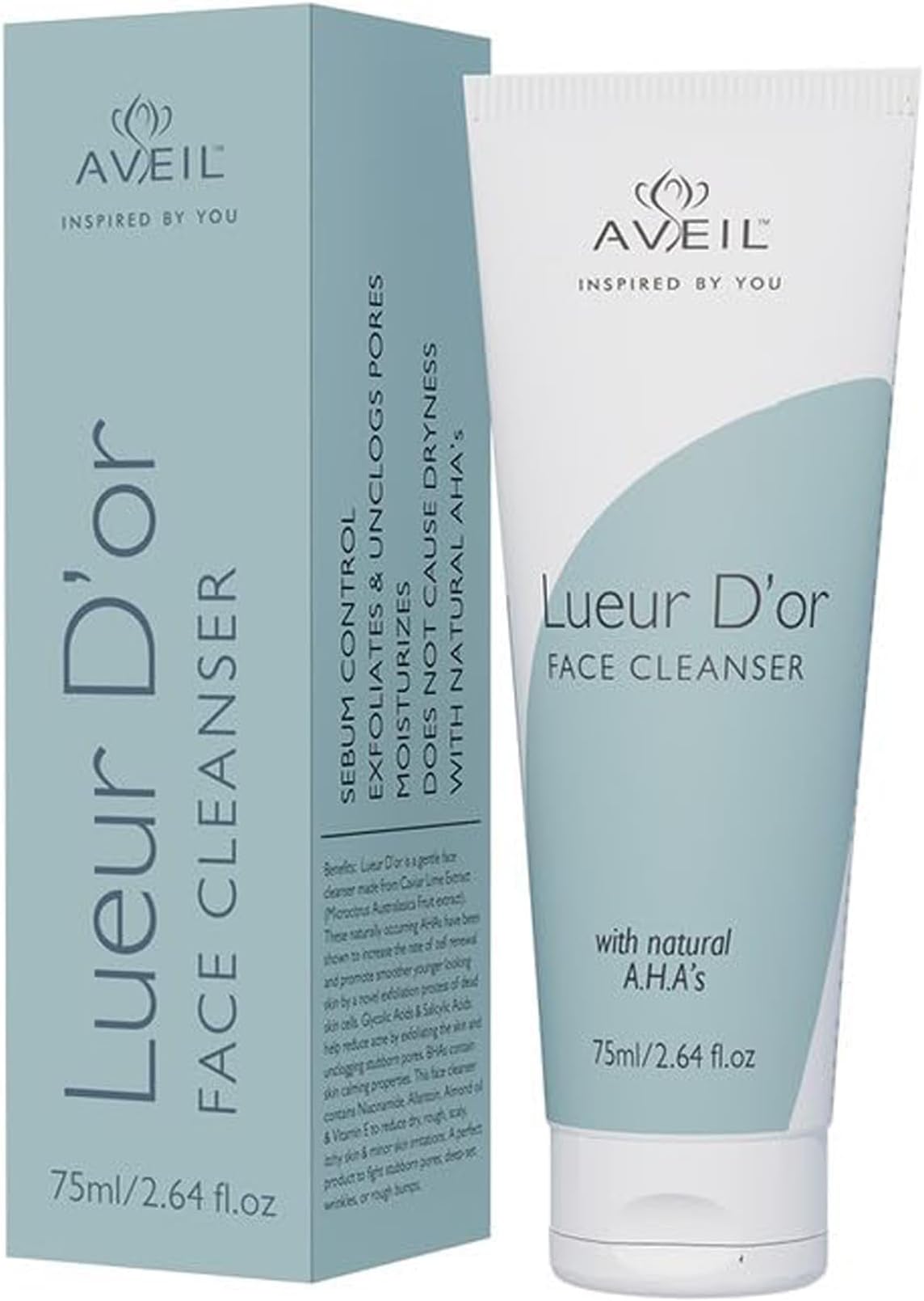 Lueur D'or Face Cleanser | With Caviar Lime Extract | For Youthful & Smooth Skin | Dermatologically Tested | AHA BHA Face Wash | Gentle Face Wash for All Skin Types | 75ml
