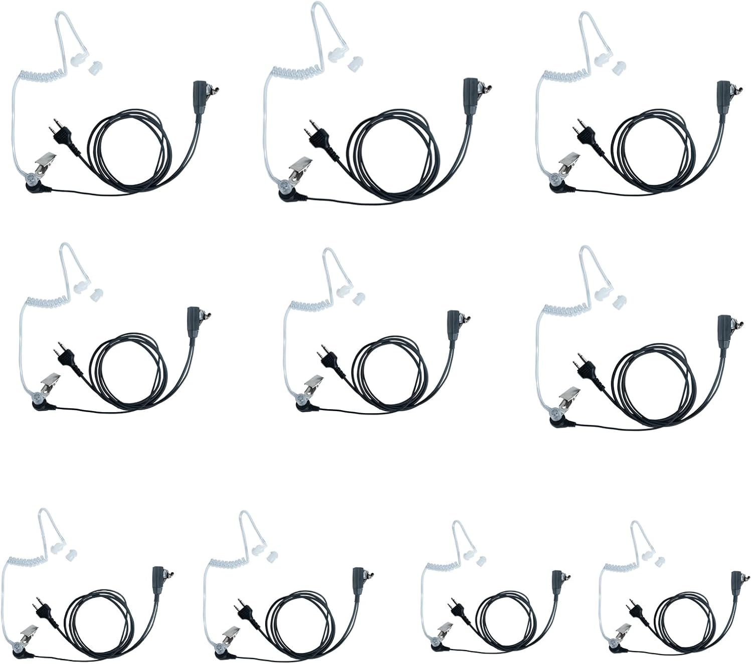 Earpiece Headset with Mic PTT for Midland GXT1000VP4 LXT500VP3 AVPH3 AVPH4 GXT1000 GXT1000VP4 GXT1050VP4 GXT1000XB LXT500PA Walkie Talkie 2 Way Radio with Covert Acoustic Tube,10 Pack