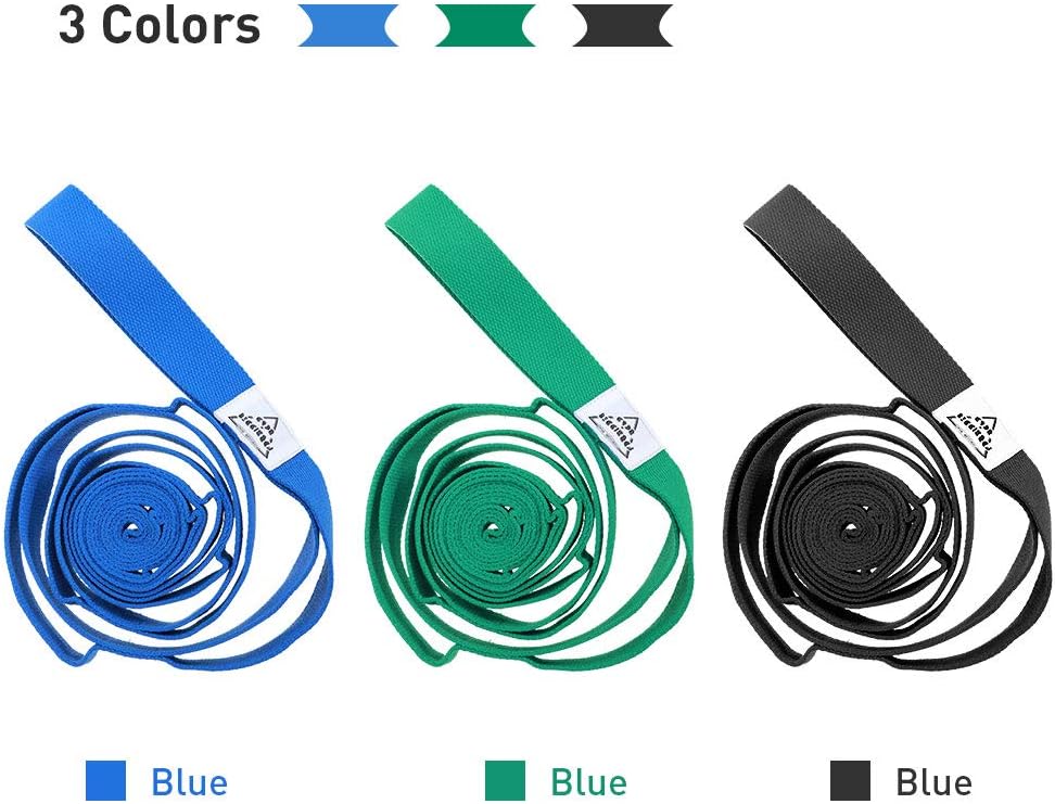 Forbidden Road Stretch Strap (6ft, 8ft) Yoga Strap with Muti-Loops Exercise Band for Physical Therapy Green/Black/Blue/Purple : Sports & Outdoors