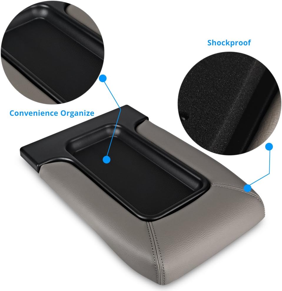 Compatible with Center Console Lid Armrest Kit Cadillac Chevrolet GMC Pickup Truck Suburban Tahoe Silverado Sierra Yukon XL-Replaces 19127365 Light Gray