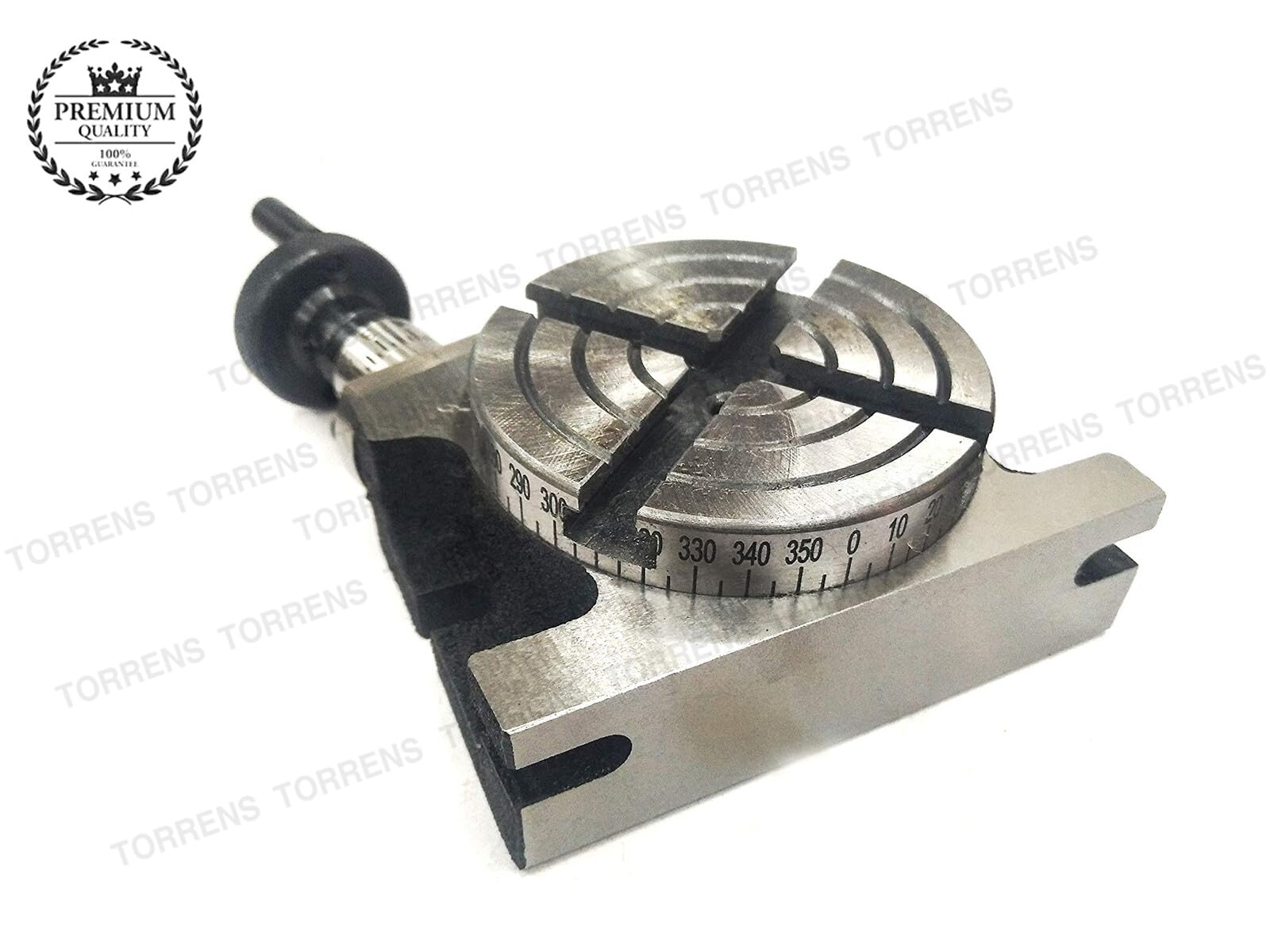 Amz671 - Tavola rotante di precisione, 80 mm, per fresatrice orizzontale e verticale, 4 fessure