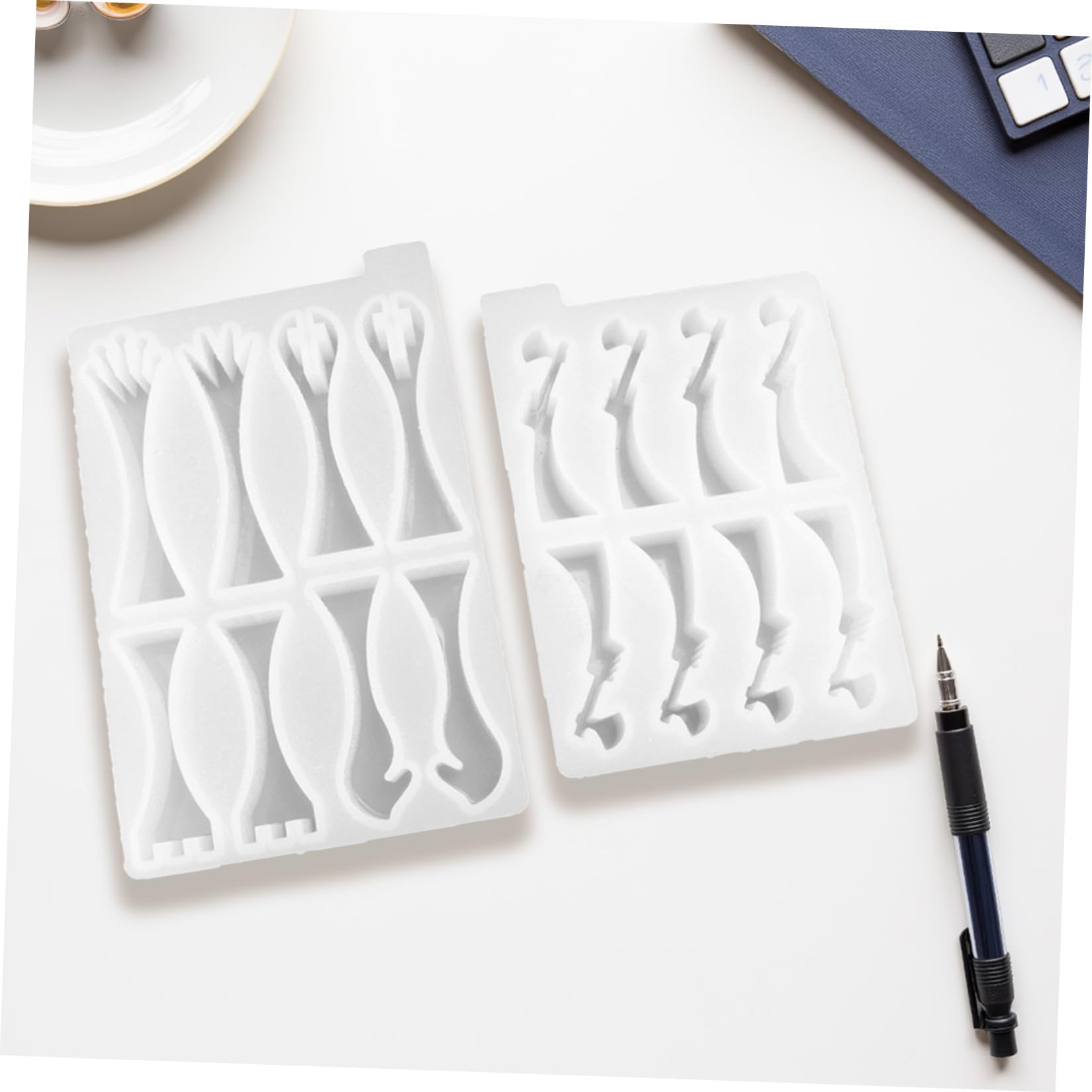 FRCOLOR Molde de Silicona Fácil Desmoldeo para Piezas de Ajedrez 3d 2 Piezas Reutilizable y Flexible para Resina Epoxi Adecuado para Manualidades DIY Infantiles