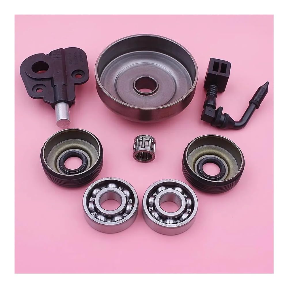 Kit de cojinete de Agujas de Tambor de Embrague de 3/8'' 6T Compatible con Motosierra 350, 351, 352, 370, 371 y 390. Retén de Aceite 530047061 y 503932301.