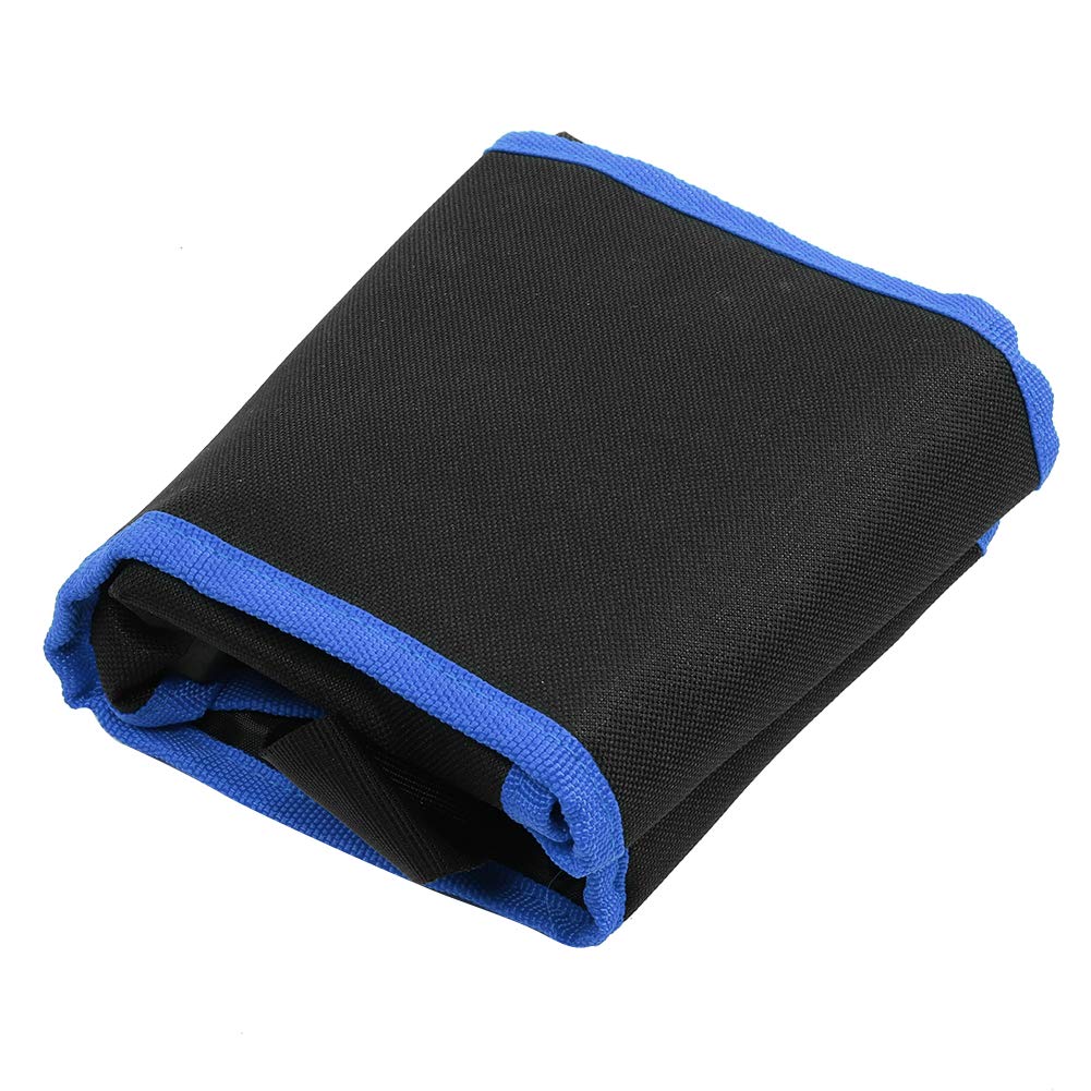 Tool Waist Bag With Multiple Pockets, 600D Oxford Cloth Organizer For Work(Black+Blue)