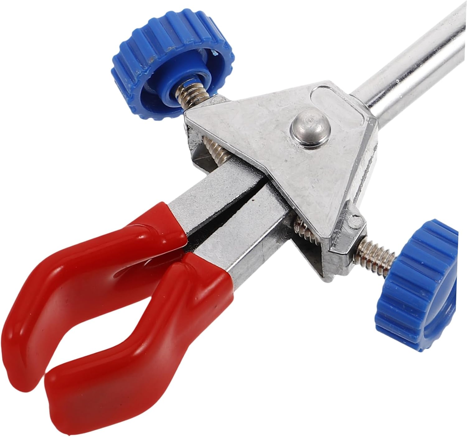 Cabilock Dual-claw Adjustable Lab Clamp Multipurpose Prong Clamp for Test Tubes Beakers Chemistry Holder with Extended Reach Lightweight Lab Accessory Red