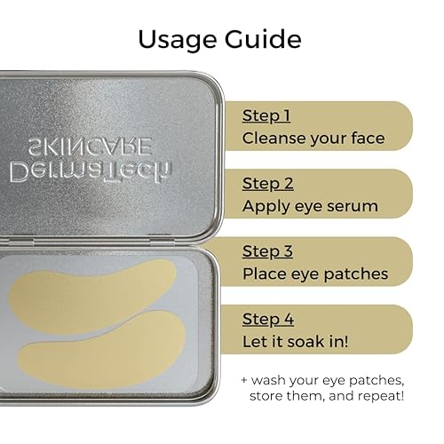 Miniatura 5 de DermaTech Skincare Parches reutilizables para debajo de los ojos, parches ecológicos antiarrugas con estuche de estaño  Parches faciales