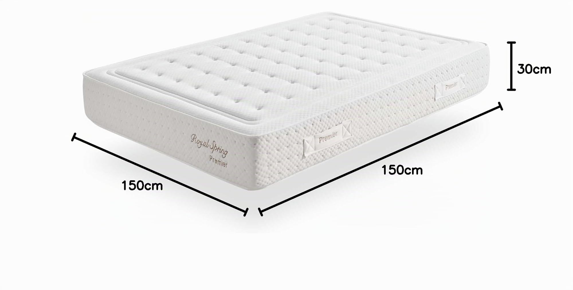 Moonia | Colchón Royal Spring Premier Latex HR 30 | Anátomico y ergonómico | Multizonas de Descanso | Gran Confort | Altura +/- 30 cm | 150X190 cm |