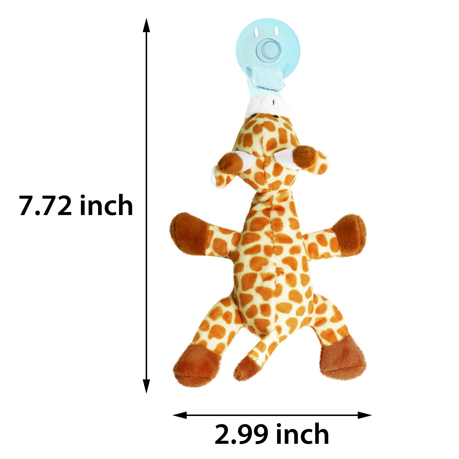 Zooawa Baby Pacifier Giraffe Pacifier Holder With Removable Plush