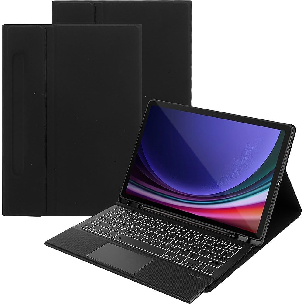 Sahara - Navigation Series Keyboard Case with TrackPad for Galaxy Tab S10 FE, Tab S9 and Tab S9 FE, Black, (TB00329)