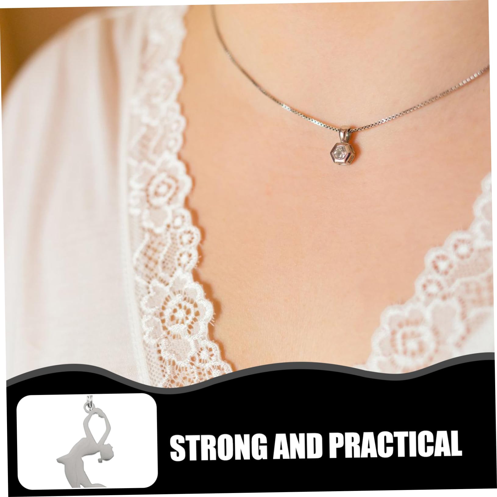 Pendentif Gymnastique en Acier Inoxydable Collier Métal Mixte Chaîne de Cou