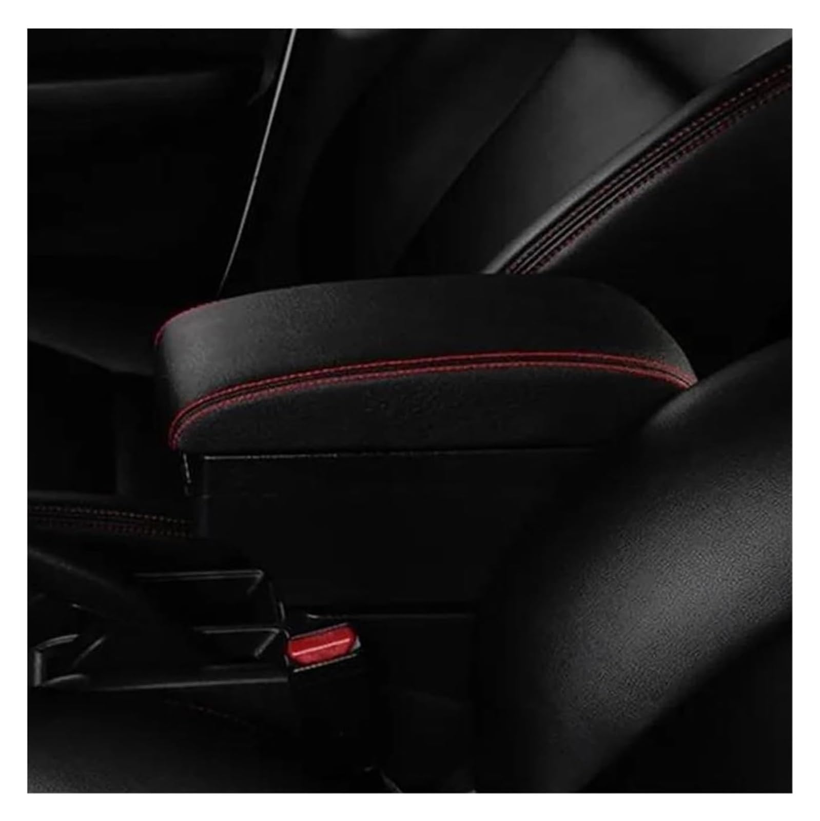 Per VW Per UP Bracciolo Auto Scatola Portaoggetti Interni Retrofit Ricarica USB Braccioli Accessori Copri Bracciolo Auto(C1 Black Red)