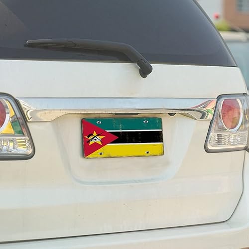 Miniatura 5 de Placa de matrícula de metal con bandera de Mozambique, placa de matrícula de la bandera nacional de Mozambique, recuerdo de campo, placa decorativa