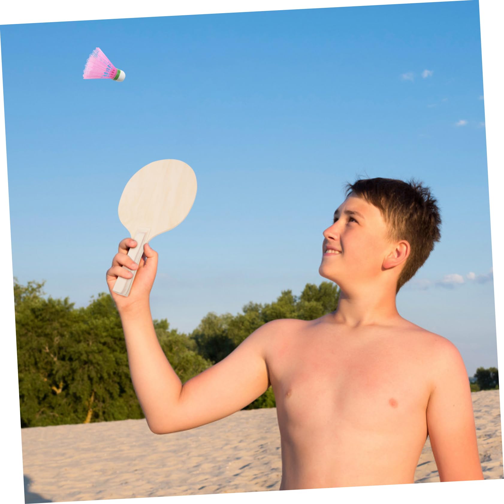 TOYANDONA Set di Racchette da Beachball in Legno 4 Pezzi Marrone | Portatile e Leggero, Buona Elasticità e Bave, per Vacanze Estive e Divertimento Multi-persona