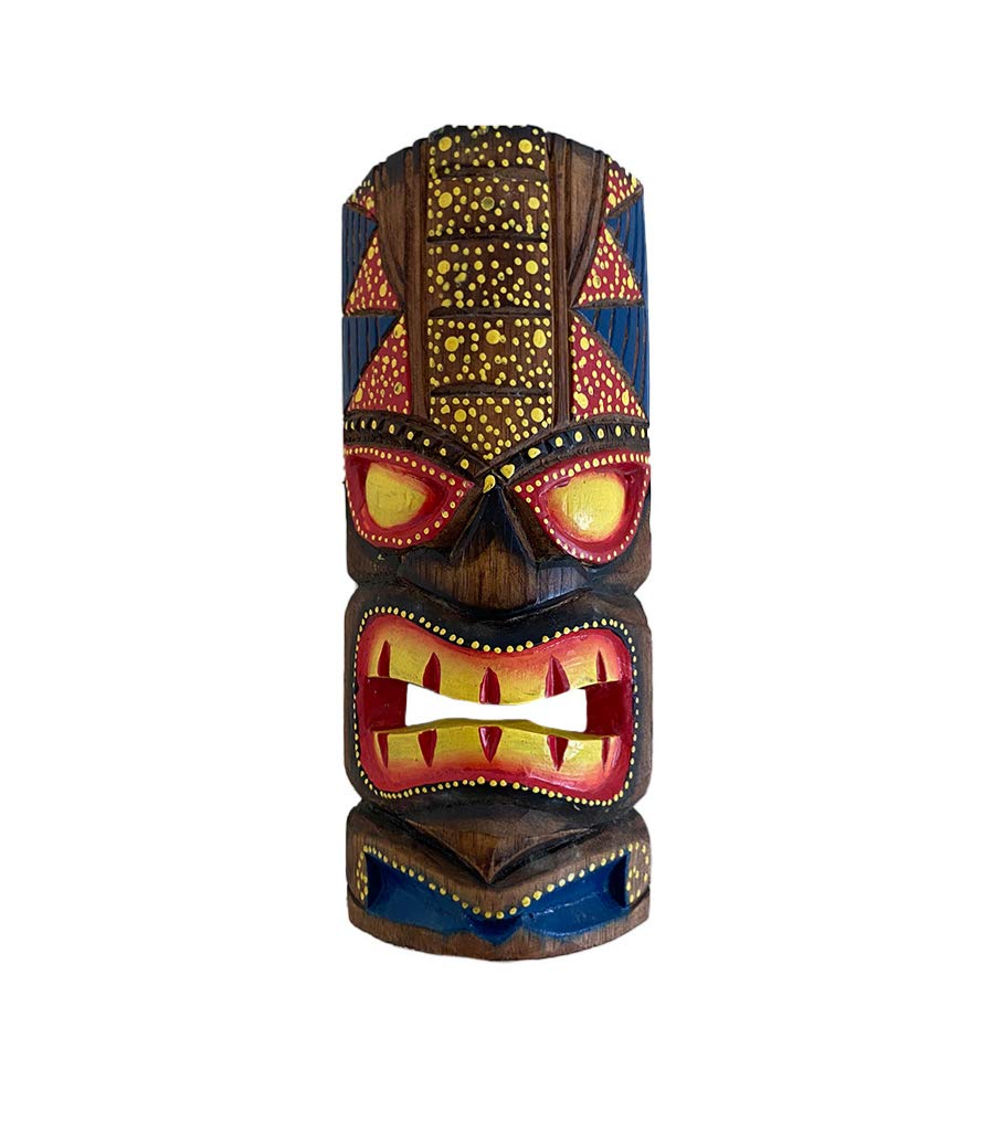 OMA Wooden Tiki Wall Mask Hand Crafted Tribal Hawaiian Polynesian Wall Art Home Decor Gift