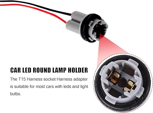 Miniatura 2 de Yumfugu 2 piezas T15 arnés de enchufe de coleta, T10 T13 T15 bombilla de coche arnés de cableado conector de enchufe para bombillas, luces de señal