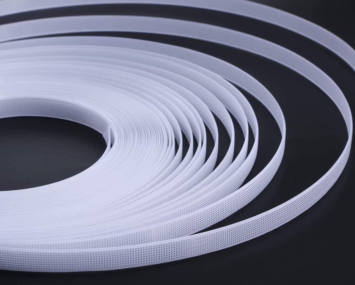 Abbaoww 50 Yards Polyester Boning for Sewing, 12mm Sew-Through Low Density Boning for Corset Wedding Dress Bridal Gowns Lingerie Nursing Cap, White