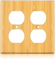 Vista 19 de 4 placas de interruptor de luz de palanca simple de madera maciza de 4.5 x 2.76 pulgadas, cubierta de interruptor de luz de bambú de calidad