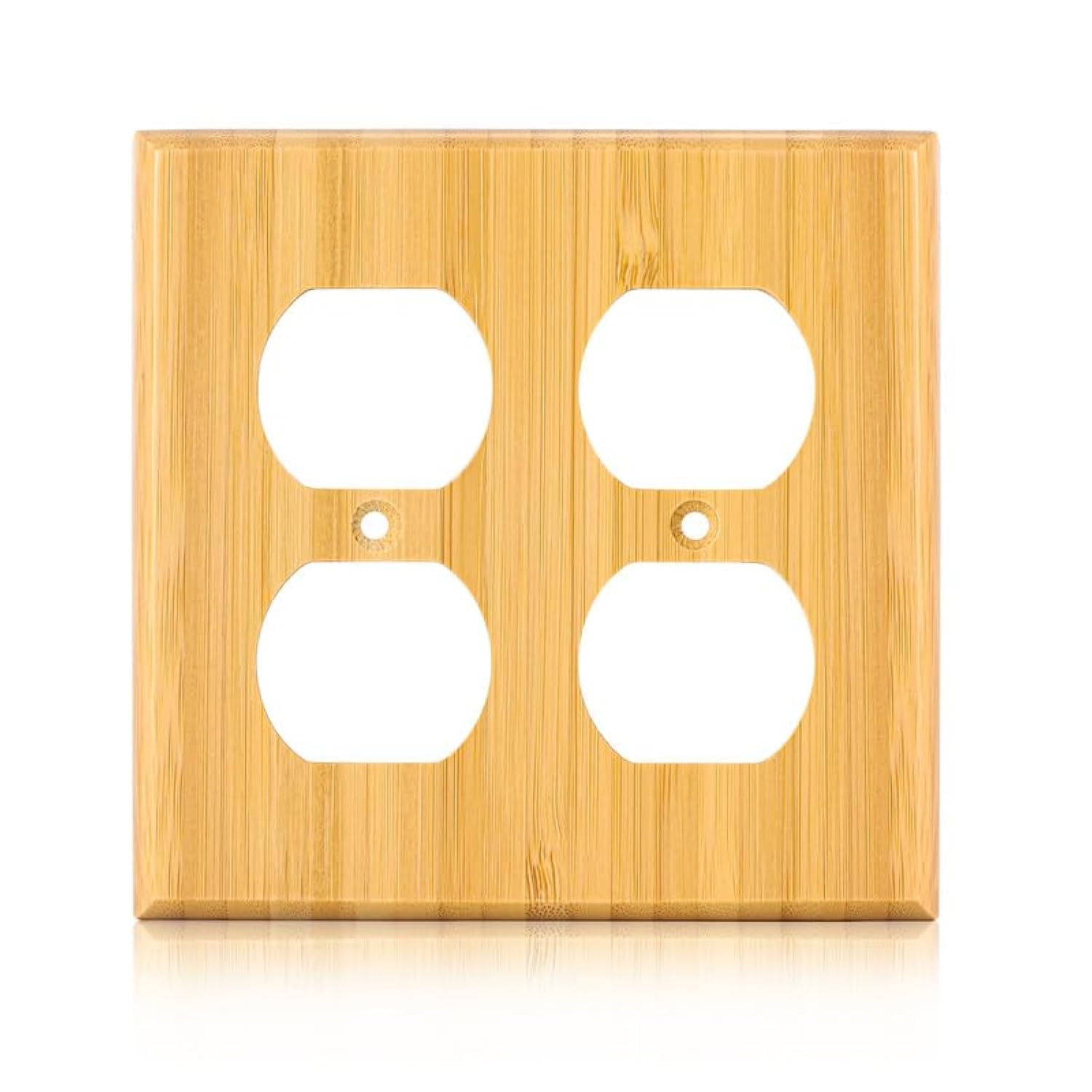 Solid Wood Outlet Covers Light Switch Plate 4.5" X 4.5" Bamboo Duplex Receptacle Outlet Light Switch Cover Quality Raw Wooden Outlet Covers Decorative