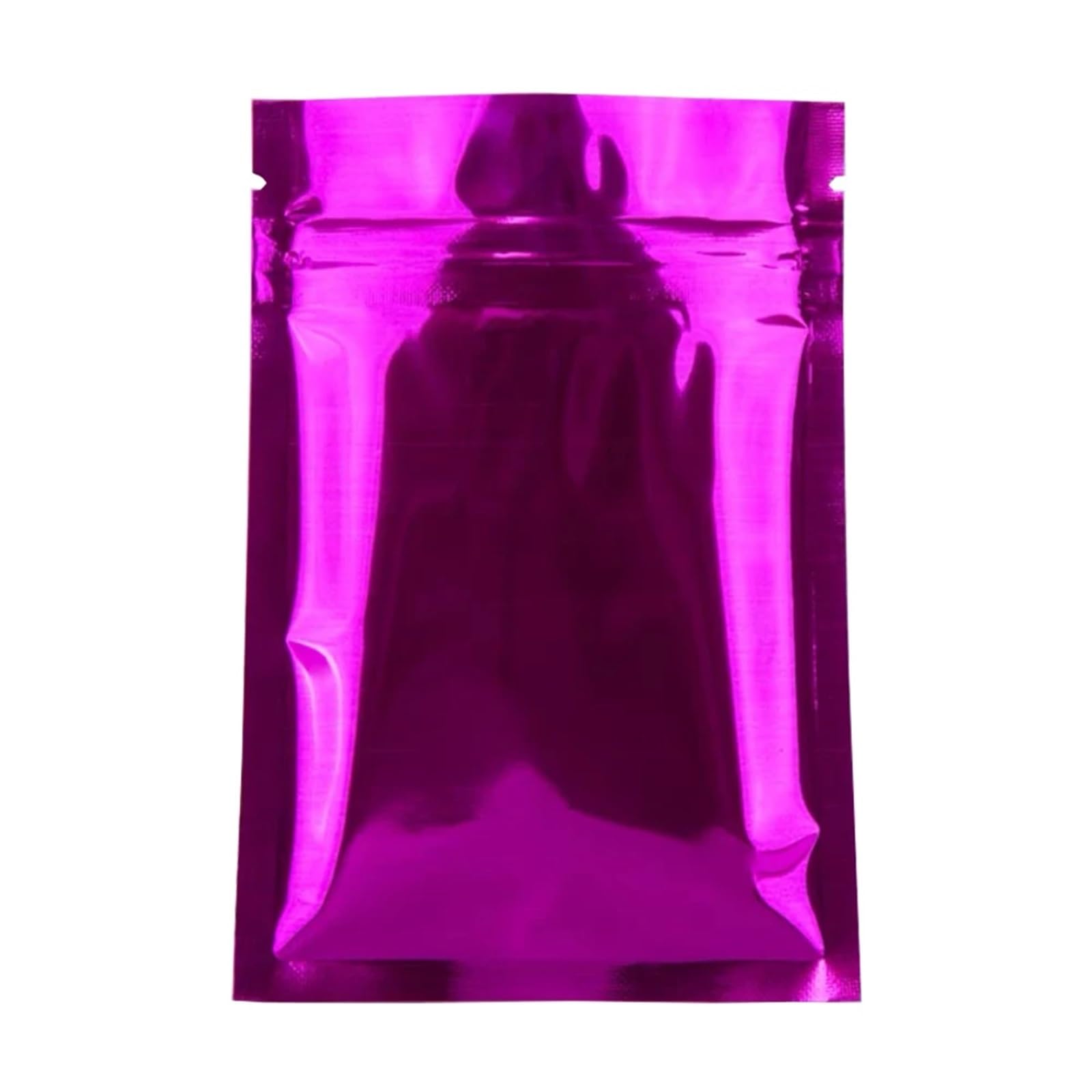 Sacs auto-scellants, Lot de 100 sachets en aluminium noir brillant avec fermeture éclair(Purple,18x26cm)