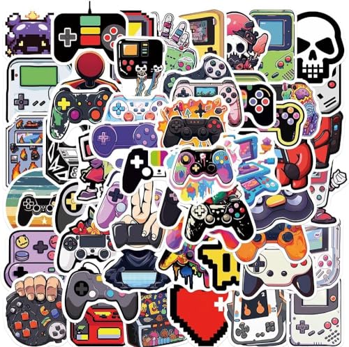 HNTR® Autocollants pour joueurs | 50 autocollants pour console et manette pour les joueurs | Lot d’autocollants en vinyle imperméables pour ordinateurs...