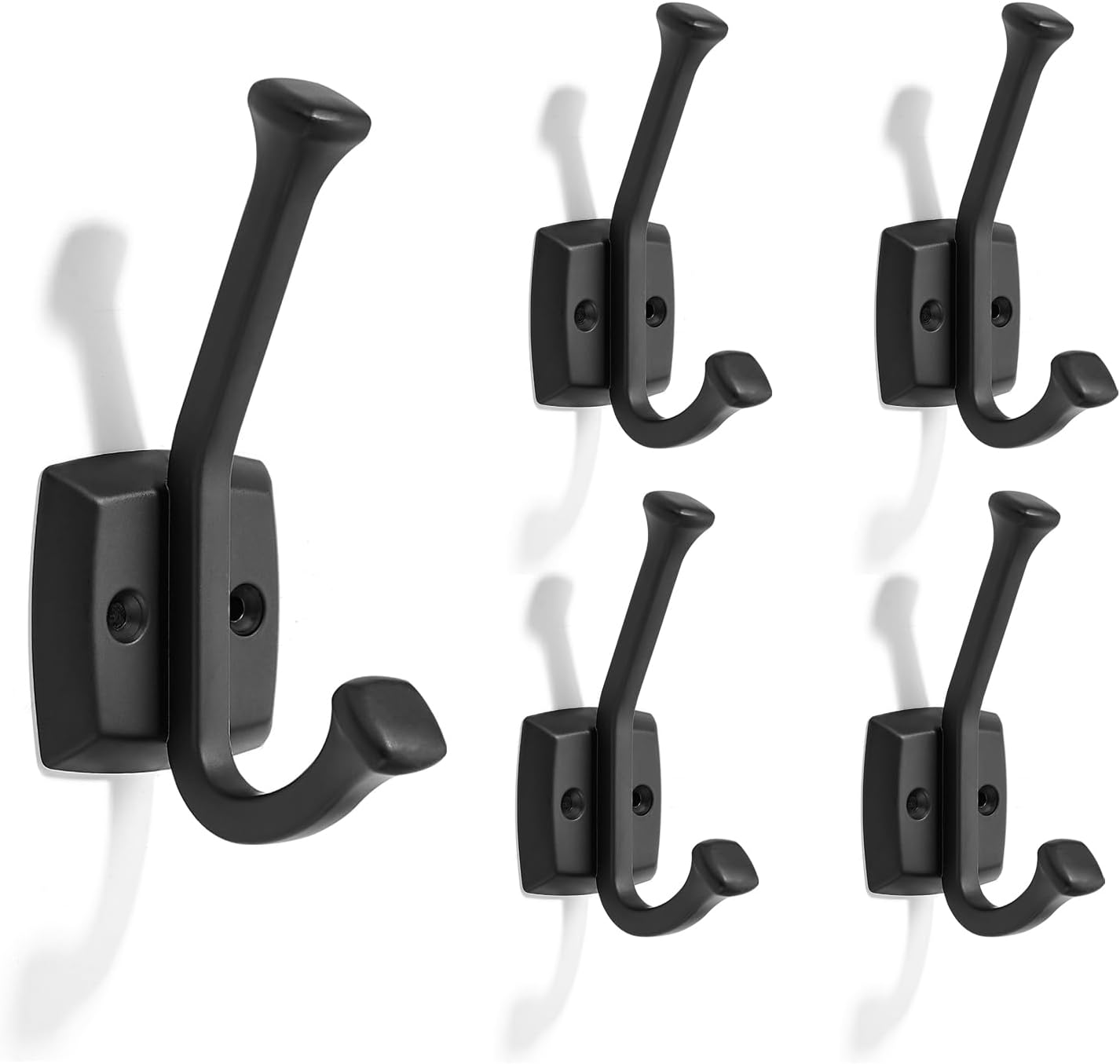 10 Pack 4-7/10 inch Brushed Brsaa Coat Hooks Strong Load-Bearing Hooks, Suitable for Behind Doors/bathrooms/wardrobes/foyers/bedrooms/Shops/Hotel Coat Hooks