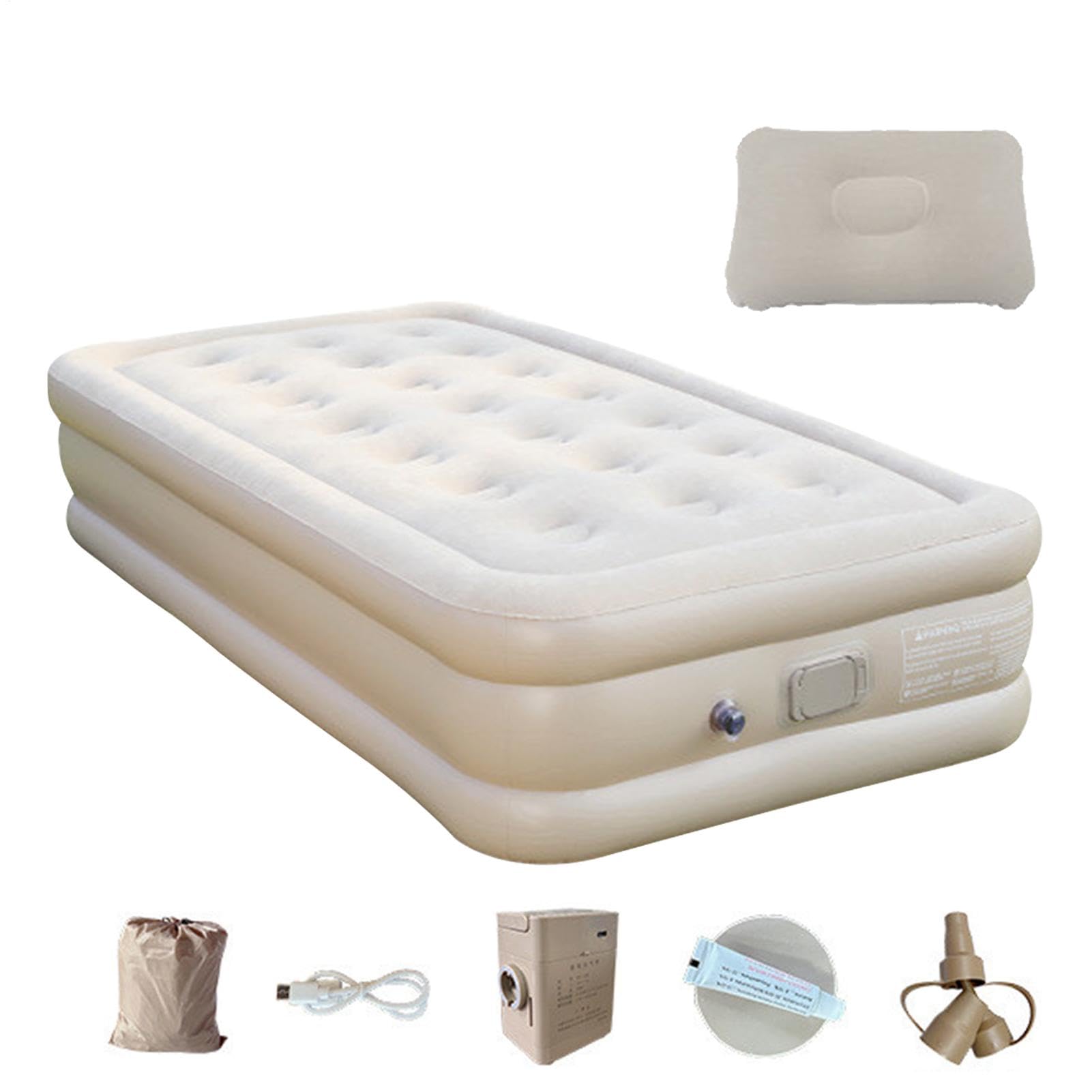 Matelas aériens de camping pour tentes, coussin de couchage au camp | Double camping matelas d'auto-inflation du lit de camp | Tapis de luxe avec une pompe intégrée pour l'extérieur et les voyages