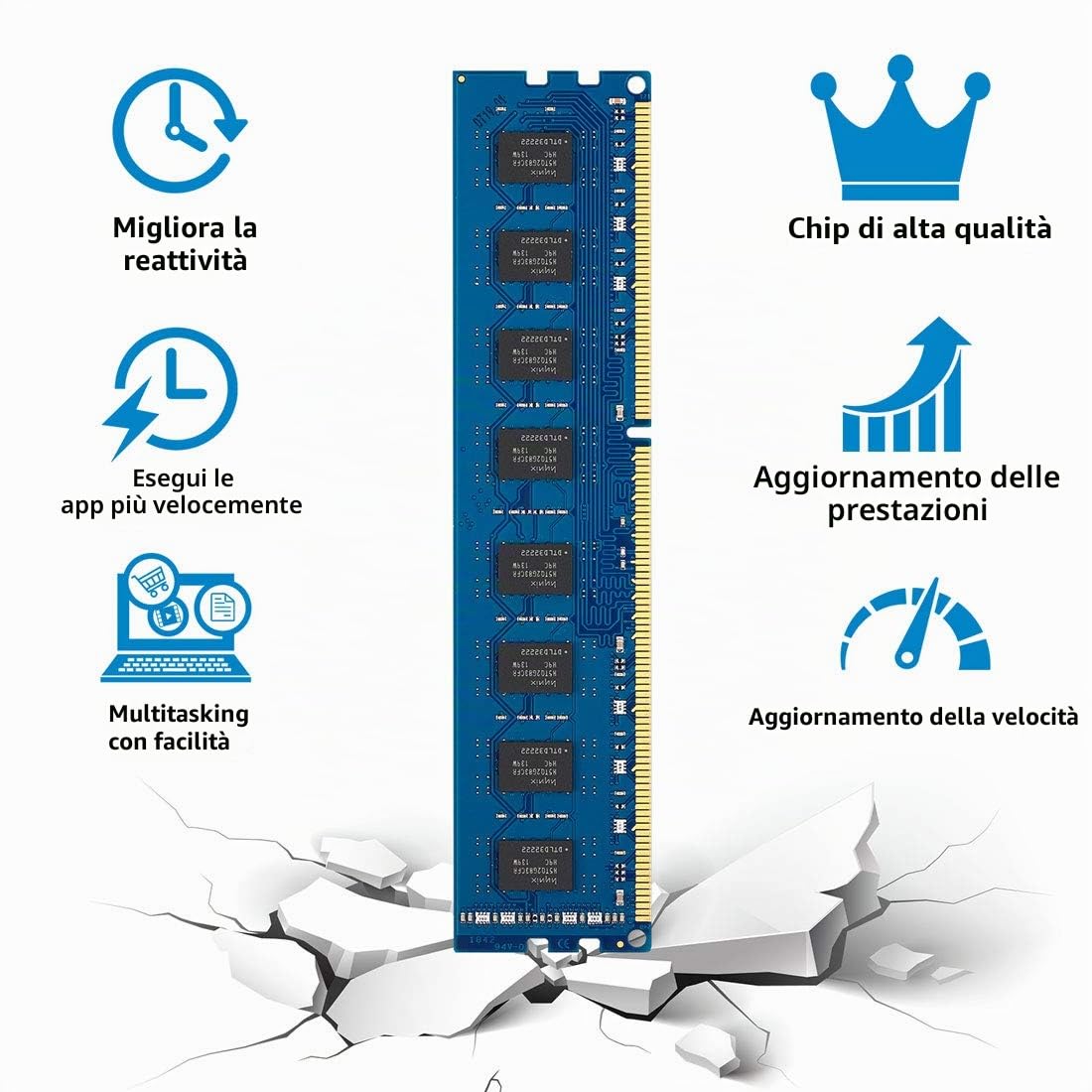 PC3 10600U 8GB Kit (2x4GB) DDR3 1333MHz UDIMM Ram, 2Rx8 PC3 10600U 4GB 1.5V CL9 240-Pin UDIMM Memoria Desktop