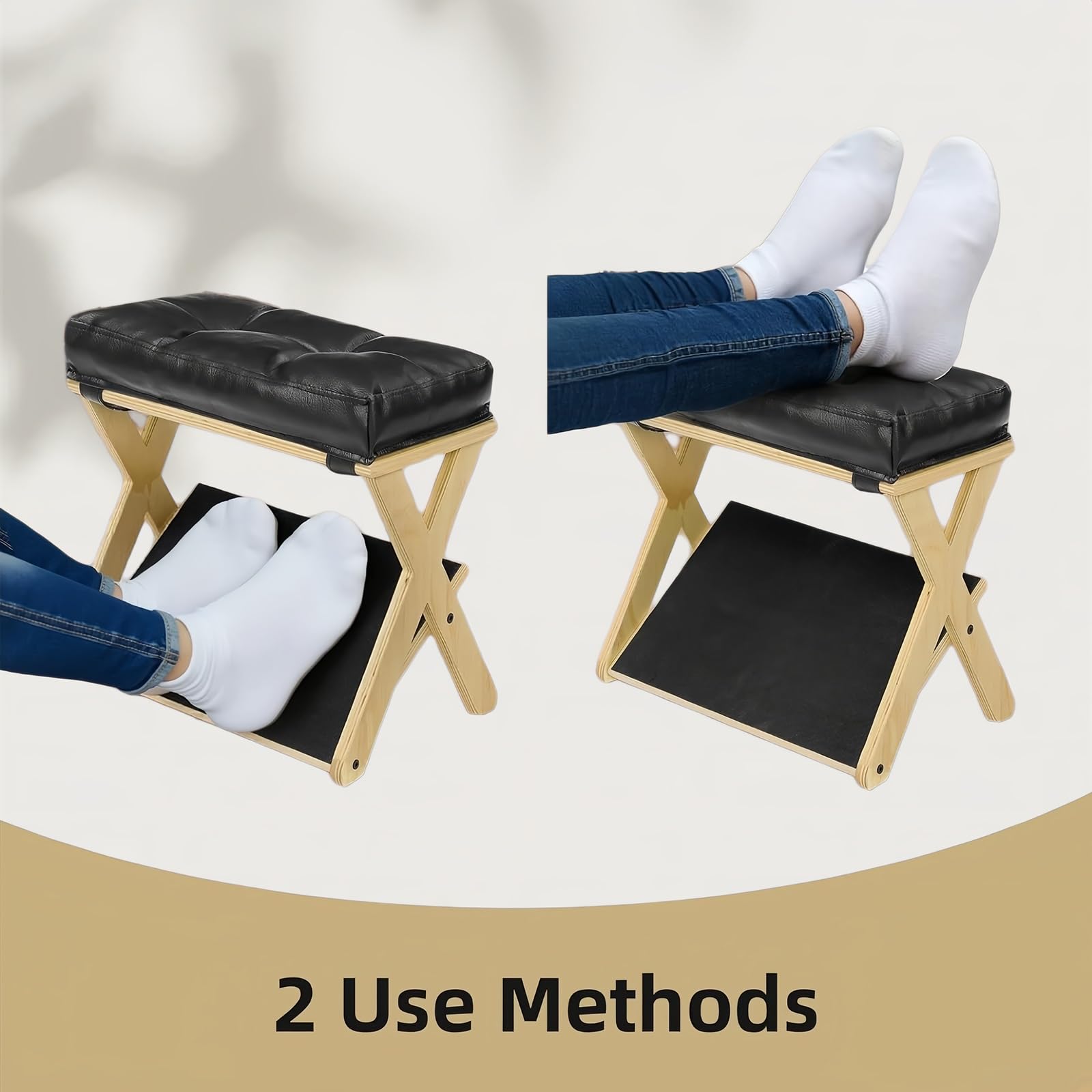 Sgabello Poggiapiedi 2‑in‑1 Sotto Scrivania Poggiapiedi Antiscivolo Ufficio | Poggiapiedi Domestico,Poggiapiedi Imbottito,Poggiapiedi Posizionare Sotto Il Tavolo,Pouf Divano,Poggiapiedi Ergonomico