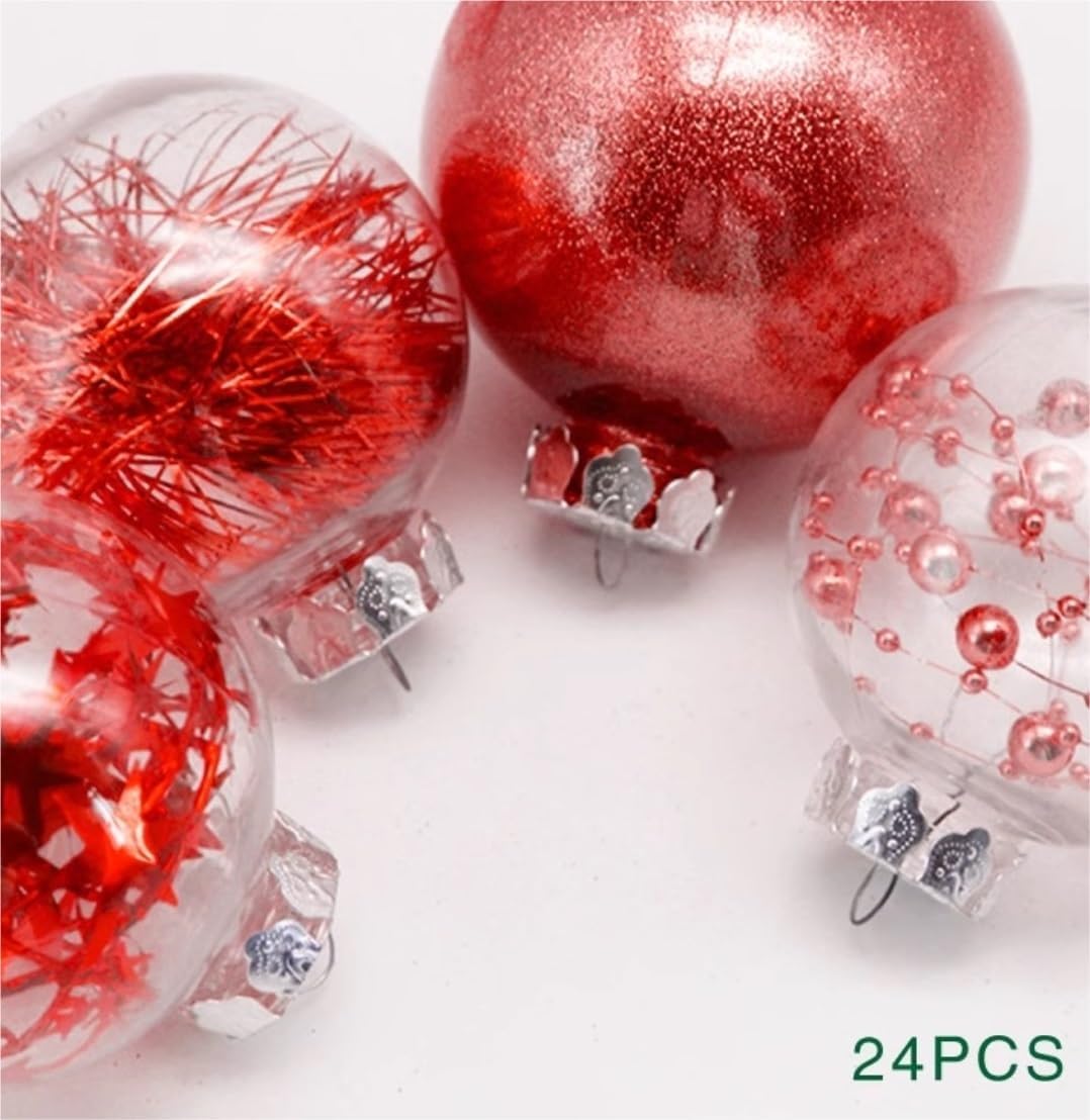 Christmas Ball Ornaments 24pcs Christmas Ball 2.36 Inch Christmas Ornaments Shatterproof Christmas Balls For Holiday Wedding Party Decoration Christmas Tree Ball Ornaments ( Color : Red , Size : 2.36'