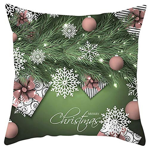 Image of Lieson Pillow Cover Decorative 1 PCS, Christmas Pillow Covers 18x18 Inch Tree Branch Pillow Case 45x45CM Green, Polyester